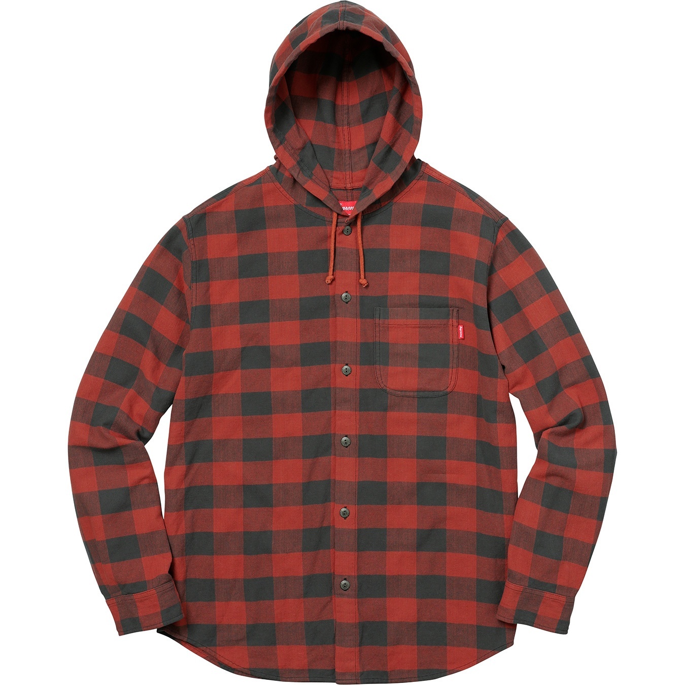 Hooded Buffalo Plaid Flannel Shirt view 4